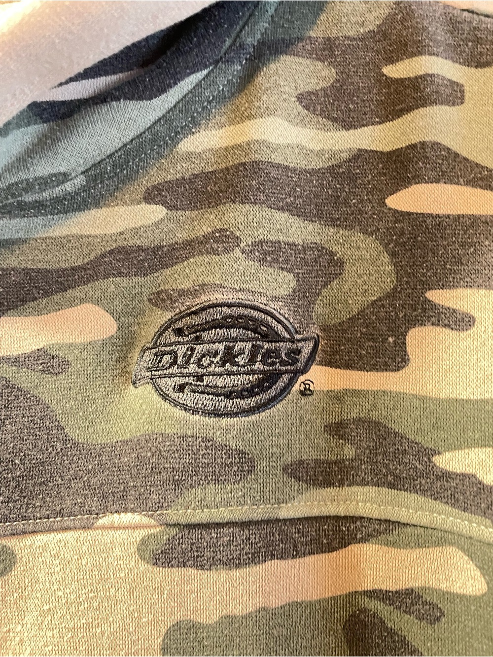 Dickies Men's Camo Hooded Sweatshirt in Green and Tan - Picture 2 of 5